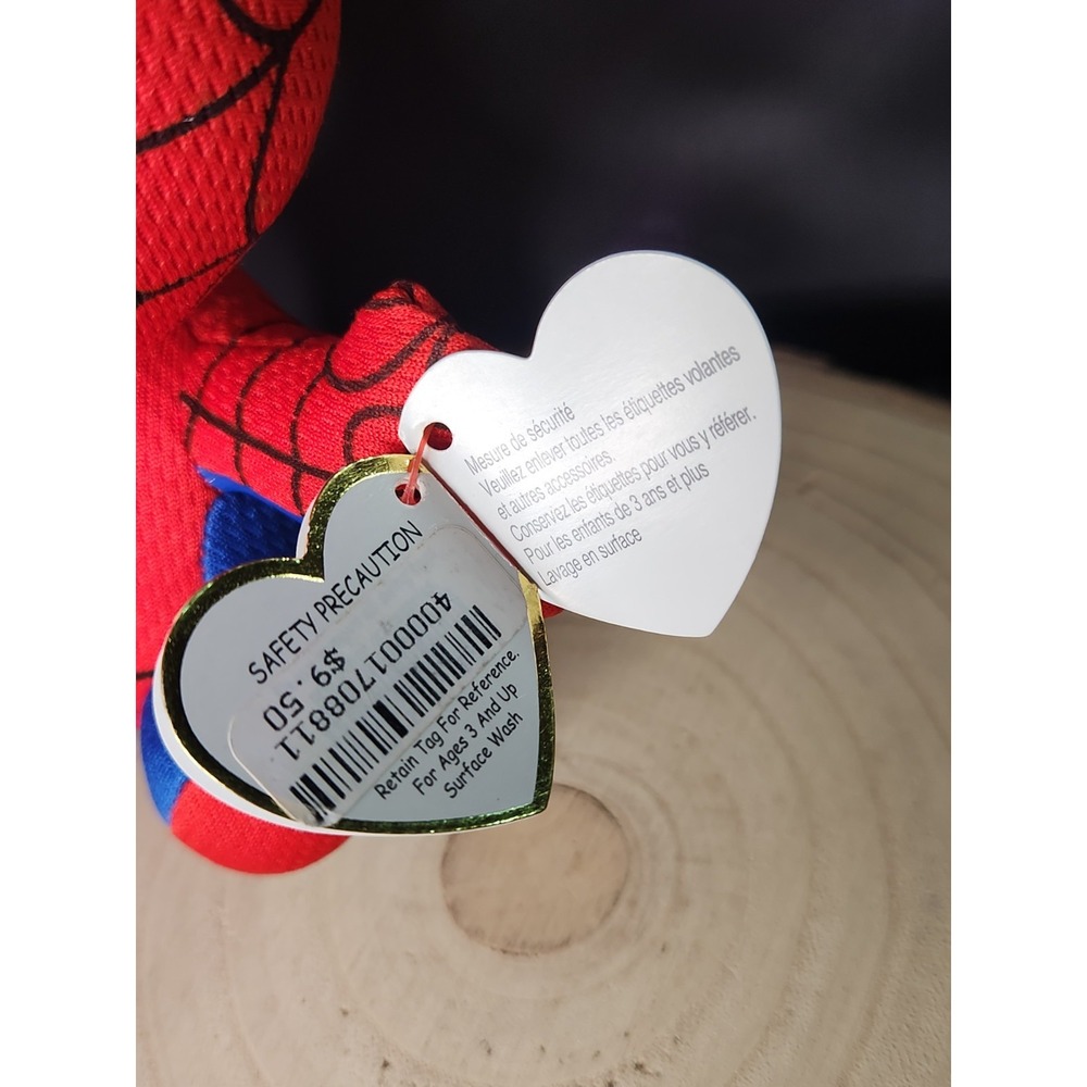 Spider-Man Beanie Babies TY 6" Marvel Plush Toy with Tags BRAND NEW Mint‎ Cond - Picture 15 of 15